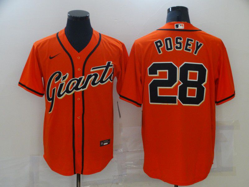 Men San Francisco Giants #28 Posey Orange Game Nike 2021 MLB Jersey